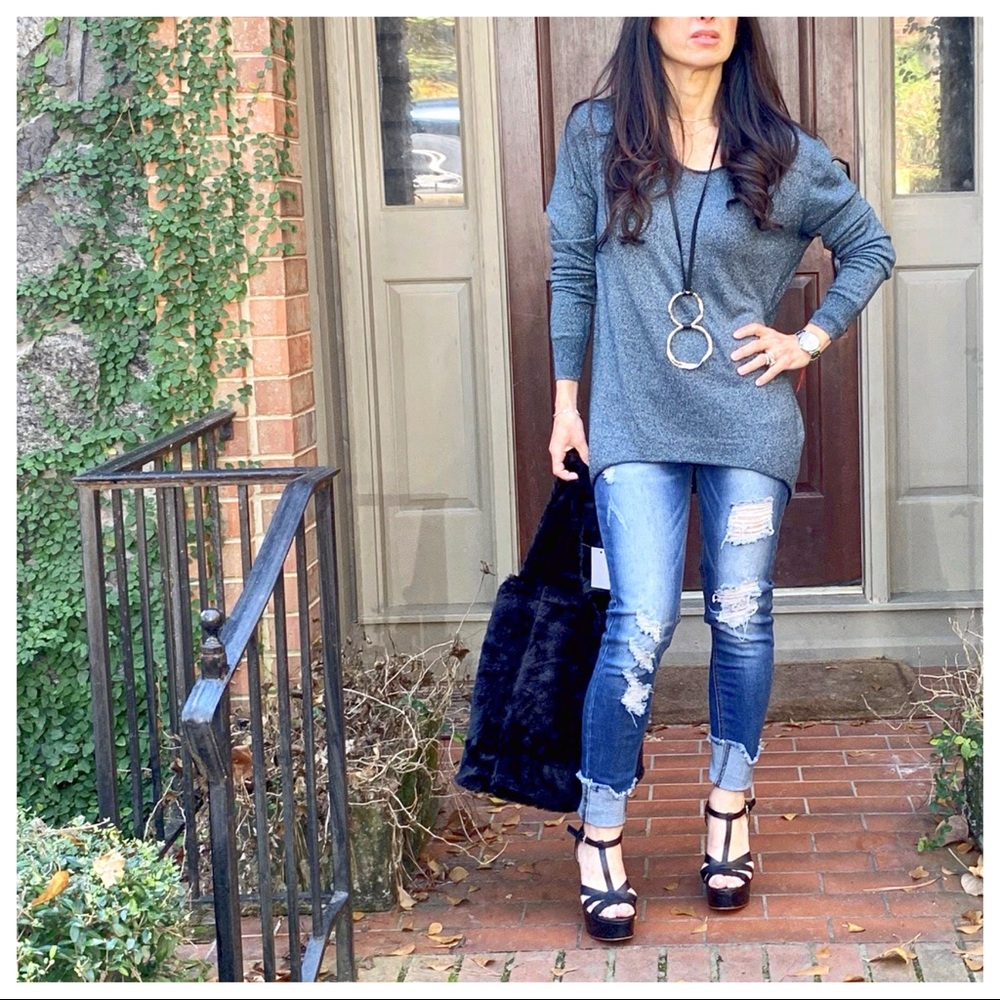 ✨LAST ONE✨PARIS✨Grey chic sparkly Gorgeous sweater - Picture 7 of 8